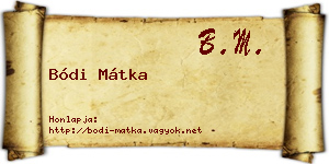 Bódi Mátka névjegykártya